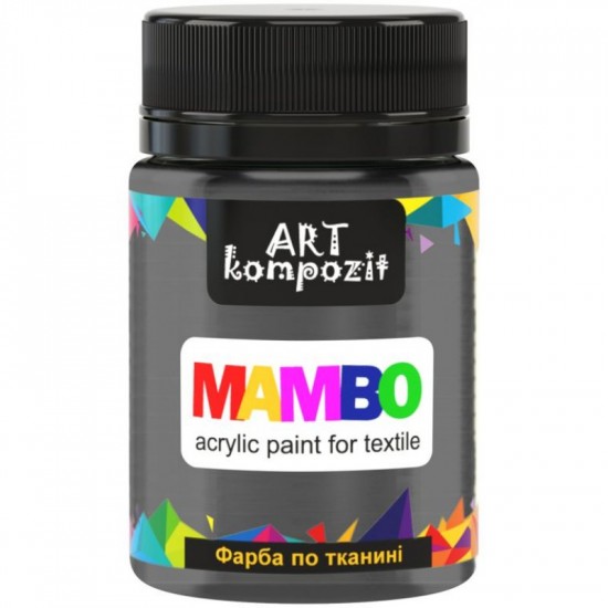Фарба по тканині MAMBO "ART Kompozit", 50 мл (51 чорна перлина), металік