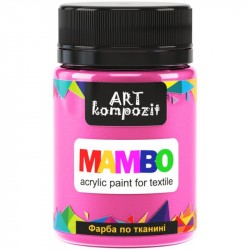 Фарба по тканині MAMBO "ART Kompozit", 50 мл (56 рожевий персик), металік Фарба по тканині MAMBO "ART Kompozit", 50 мл (56 рожевий персик), металік