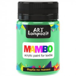 Фарба по тканині MAMBO "ART Kompozit", 50 мл (59 м"ятний), металік Фарба по тканині MAMBO "ART Kompozit", 50 мл (59 м"ятний), металік