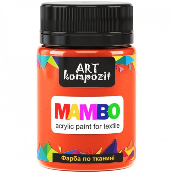 Фарба по тканині MAMBO "ART Kompozit", 50 мл (83 флуоресцентний помаранчевий)