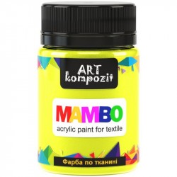Фарба по тканині MAMBO "ART Kompozit", 50 мл (82 флуоресцентний салатовий) Фарба по тканині MAMBO "ART Kompozit", 50 мл (82 флуоресцентний салатовий)