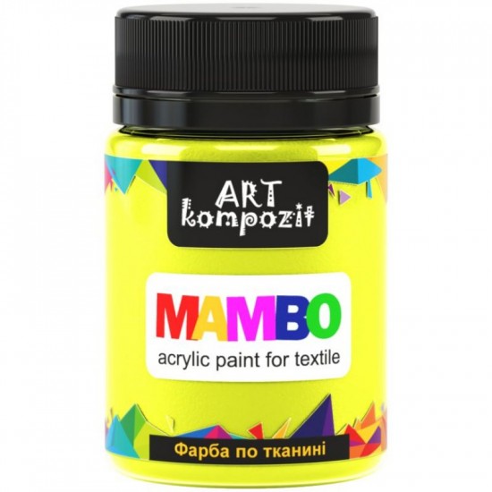 Фарба по тканині MAMBO "ART Kompozit", 50 мл (82 флуоресцентний салатовий)