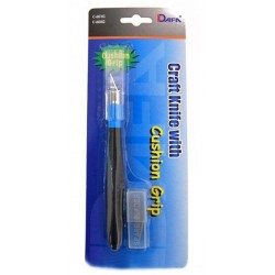 Ніж макетний, C-601GS, резинова ручка, 5 змінних лез,  DAFA