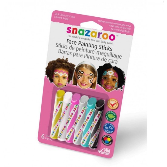 Snazaroo набiр фарб для гриму Girls 6 face painting sticks set