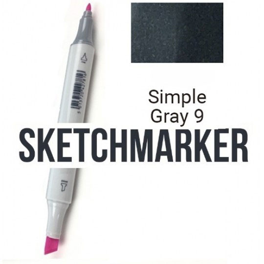 SG9 Маркер спиртовий двосторонній, Simple Gray 9 (Простий сірий 9), SKETCHMARKER