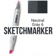 NG6 Маркер спиртовий двосторонній, Neutral Gray 6 (Нейтральний сірий 6), SKETCHMARKER