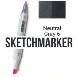 NG6 Маркер спиртовий двосторонній, Neutral Gray 6 (Нейтральний сірий 6), SKETCHMARKER