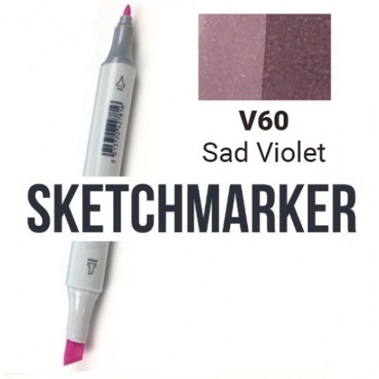 V91 Маркер спиртовий двосторонній, Sad Violet (Тьмяний фіолетовий), SKETCHMARKER