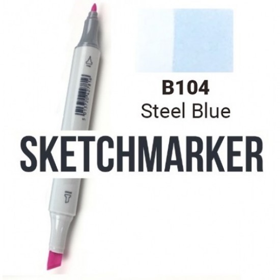 B64 Маркер спиртовий двосторонній, Steel Blue (Синя сталь), SKETCHMARKER
