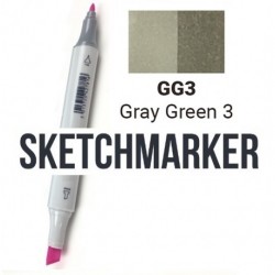 GG3 Маркер спиртовий двосторонній, Gray Green 3 (Сіро зелений 3), SKETCHMARKER GG3 Маркер спиртовий двосторонній, Gray Green 3 (Сіро зелений 3), SKETCHMARKER