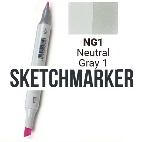 NG1 Маркер спиртовий двосторонній, Neutral Gray 1 (Нейтральний сірий 1), SKETCHMARKER NG1 Маркер спиртовий двосторонній, Neutral Gray 1 (Нейтральний сірий 1), SKETCHMARKER
