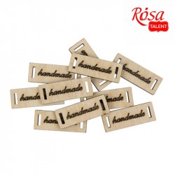 Міні-заготовка Тег „Handmade“ 2, фанера, 4,0х1,5 см, ROSA TALENT