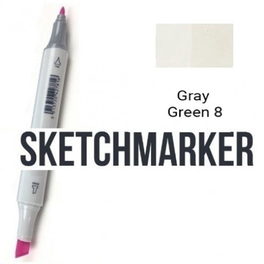 GG8 Маркер спиртовий двосторонній, Gray Green 8 (Сіро зелений 8), SKETCHMARKER