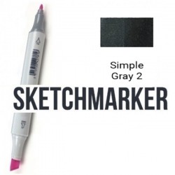 SG2 Маркер спиртовий двосторонній, Simple Gray 2 (Простий сірий 2), SKETCHMARKER SG2 Маркер спиртовий двосторонній, Simple Gray 2 (Простий сірий 2), SKETCHMARKER