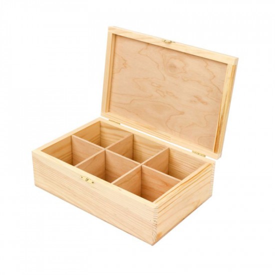 Скринька дерев яна з замком, 6 секції, 24х16х8см, ROSA TALENT