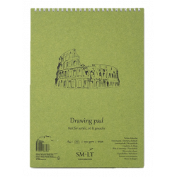 Альбом для акрилу та олії на спіралі AUTHENTIC (DRAWING) А3, 290г/м2, 20л, білий папір, SMILTAINIS