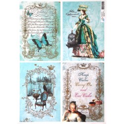 Папір для декупажу, Вінтажні мотиви, 40*30см, 60г/м2