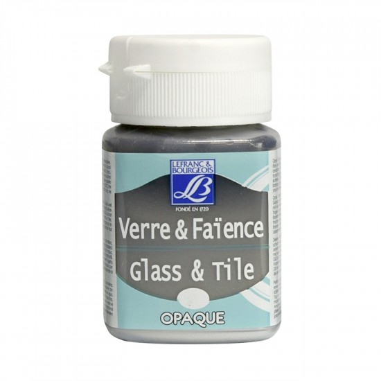 Lefranc фарба по склу та кераміці непрозора Glass & Tile opaque 50 мл, #710 Silver (Срібний)