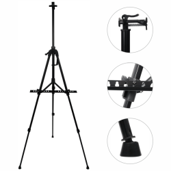 Мольберт-тринога алюмінієва, чорна, висота 138см., висота полотна 83см., D.K.ART & CRAFT