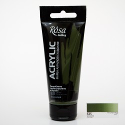 Фарба акрилова, Оливкова (635), 60мл, ROSA Gallery