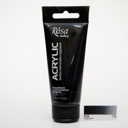 Фарба акрилова, Сажа газова (638), 60мл, ROSA Gallery