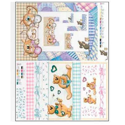 Ferrario папiр для декупажу Decoupage Country 50x70 см, #006 Bears and cats (Bедмеді і кішки)