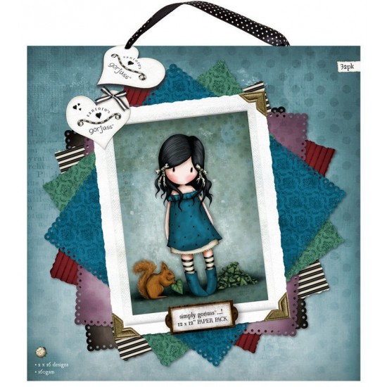 Набір паперу для скрапу "Gorjuss", Синій, 30,5*30,5 cм, 160г/м2, Docrafts, GOR160101