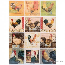 Декупажная карта(лазерн.печать) 29,5х42 "Петушки" Декупажная карта(лазерн.печать) 29,5х42 "Петушки"