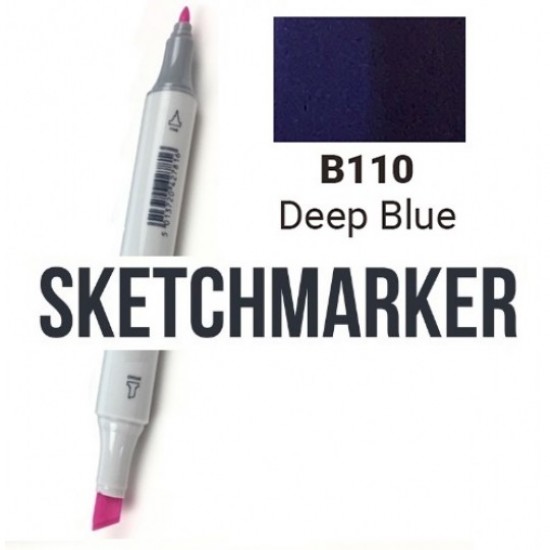 B110 Маркер спиртовий двосторонній, Deep Blue (Глибокий синій), SKETCHMARKER