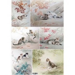 Декупажная карта(лазерн.печать) 29,5х42 "Кошки" Декупажная карта(лазерн.печать) 29,5х42 "Кошки"