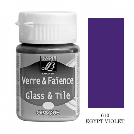 Lefranc фарба по склу та кераміці непрозора Glass & Tile opaque 50 мл, #610 Egypt violet(Єгипетський