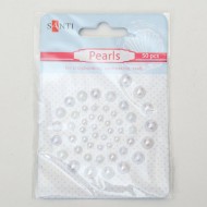 Набор жемчужин самоклеющихся белых радужных, 50 шт