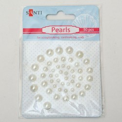 Набор жемчужин самоклеющихся цвет шампанского, 50 шт, SANTI