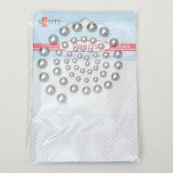 Набор жемчужин самоклеющихся серебристых, 50 шт