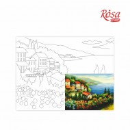 Полотно на картоні з контуром, Морські пейзажі №2, 30*40, бавовна, акрил, ROSA Talent