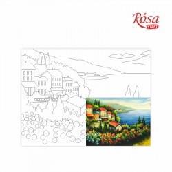 Полотно на картоні з контуром, Морські пейзажі №2, 30*40, бавовна, акрил, ROSA Talent