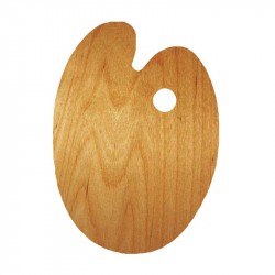 Палітра дерев'яна, овальна МОДЕРН, ергономічна, промаслена, 30*40см, ROSA