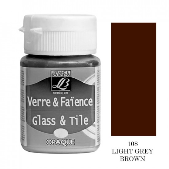 Lefranc фарба по склу та кераміці непрозора Glass & Tile opaque 50 мл, #108 Light grey brown (Свіло-