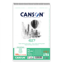 Canson Альбом для рисунку на спіралі 1557, А5 (14,8*21см), 180г/м2, 30л, білий колір