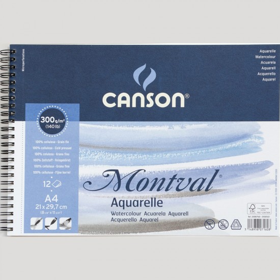 Canson альбом на спіралі паперу акварельного Montval (12 арк.), 300 g, A4