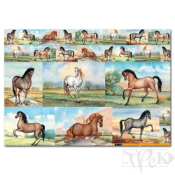 Карта декупажна 011 «Коні» 50х70 см Maimeri