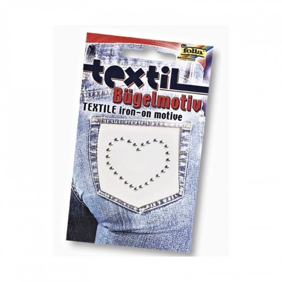 Folia блискітки для одягу Textile Iron-on designs "Heart"(Серце)