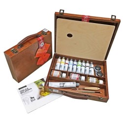 Renesans набір олійних фарб дерев'яний кейс Classic Set (9*60мл) + аксесуари Renesans набір олійних фарб дерев'яний кейс Classic Set (9*60мл) + аксесуари