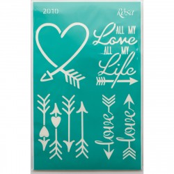 Трафарет багаторазовий самоклеючий 13х20см, № 2010, серія „Love“, ROSA TALENT Трафарет багаторазовий самоклеючий 13х20см, № 2010, серія „Love“, ROSA TALENT