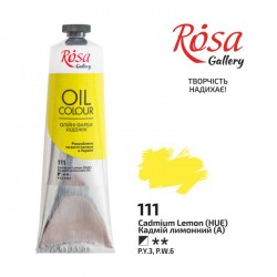 Фарба олійна, Кадмій лимонний (111), 100мл, ROSA Gallery Фарба олійна, Кадмій лимонний (111), 100мл, ROSA Gallery