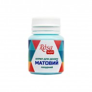 Акрил для декору, Лазурний, матовий, 20 мл, ROSA TALENT