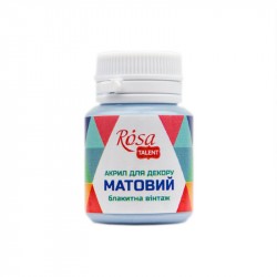 Акрил для декору, Блакитна вінтаж, матовий, 20 мл, ROSA TALENT