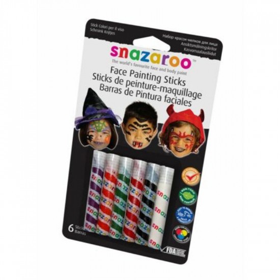 Snazaroo набiр фарб для гриму Halloween 6 face painting sticks set