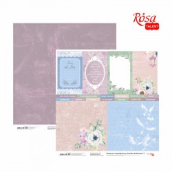 Папір для скрапбукінгу „Emotion & Romance“ 7, двосторонній, 30,48х30,48 см, 200г/м2, ROSA TALENT Папір для скрапбукінгу „Emotion & Romance“ 7, двосторонній, 30,48х30,48 см, 200г/м2, ROSA TALENT