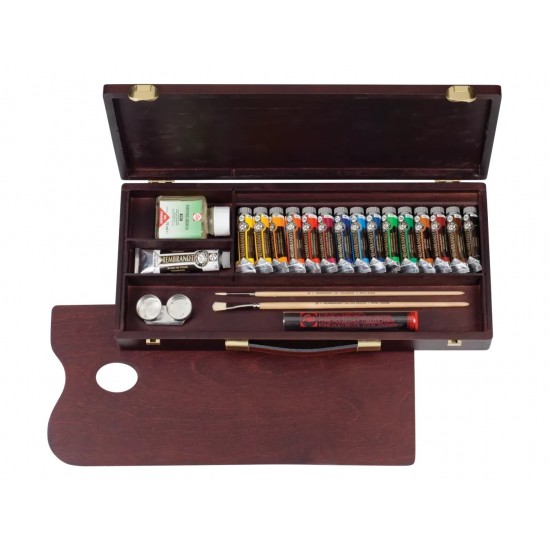 Набір олійних фарб Rembrandt TRADITIONAL,  24 туби фарби +пензлі, +доп.матеріали., дер.коробка,  Roy